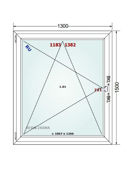 Okno PCV 130 x 150 cm Rozwierno-Uchylne Dwuszybowe Gealan S 8000