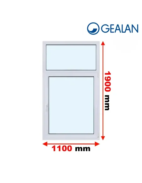 Okno PCV 110 x 190 cm FIX-Rozwierno-Uchylne Dwuszybowe Gealan S 8000