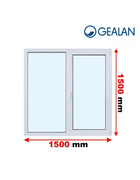 Okno PCV 150 x 150 cm Rozwierno-Uchylne-FIX Dwuszybowe Gealan S 8000