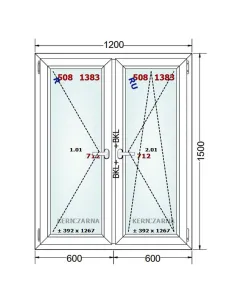 Okno PCV 120 x 150 cm Rozwierne-Rozwierno-Uchylne Dwuszybowe Gealan S 8000 2