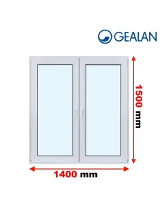 Okno PCV 140 x 150 cm Rozwierne-Rozwierno-Uchylne Dwuszybowe Gealan S 8000