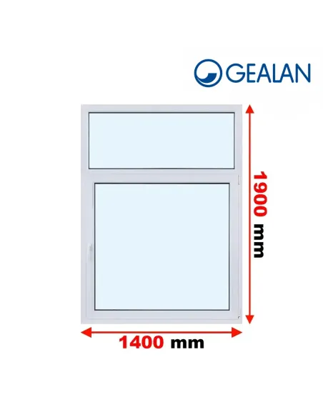 Okno PCV 140 x 190 cm FIX-Rozwierno-Uchylne Dwuszybowe Gealan S 8000