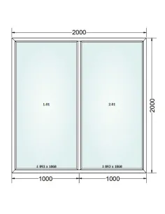 Okno PCV 200 x 200 cm FIX-FIX Dwuszybowe Gealan S 8000 2