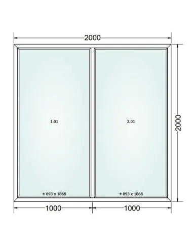 Okno PCV 200 x 200 cm FIX-FIX Dwuszybowe Gealan S 8000