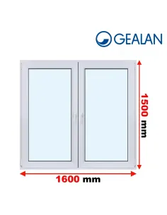 Okno PCV 160 x 150 cm Rozwierne-Rozwierno-Uchylne Dwuszybowe Gealan S 8000