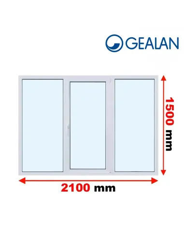 Okno PCV 210 x 150 cm FIX-Rozwierno-Uchylne-FIX Dwuszybowe Gealan S 8000