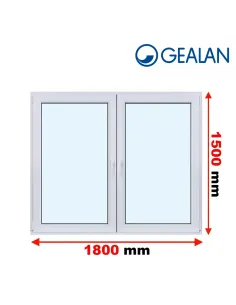 Okno PCV 180 x 150 cm Rozwierne-Rozwierno-Uchylne Dwuszybowe Gealan S 8000