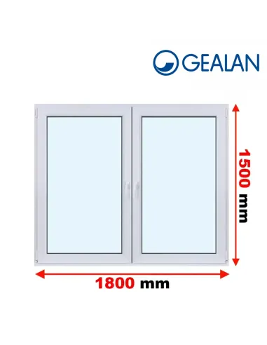 Okno PCV 180 x 150 cm Rozwierne-Rozwierno-Uchylne Dwuszybowe Gealan S 8000