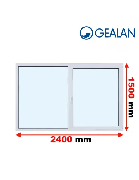 Okno PCV 240 x 150 cm Rozwierne-Rozwierno-Uchylne Dwuszybowe Gealan S 8000