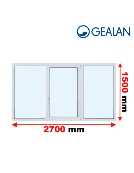 Okno PCV 270 x 150 cm FIX-Rozwierno-Uchylne-FIX Dwuszybowe Gealan S 8000