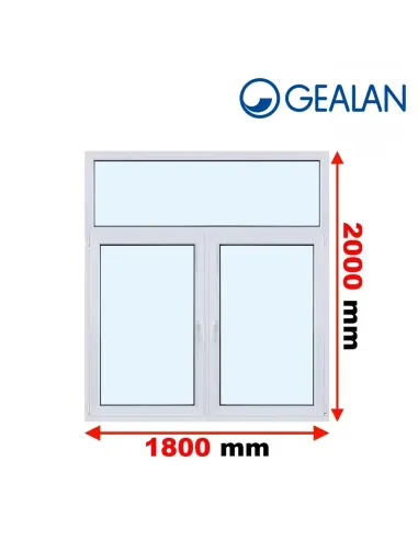 Okno PCV 180 x 200 cm FIX-Rozwierne-Rozwierno-Uchylne Dwuszybowe Gealan S 8000