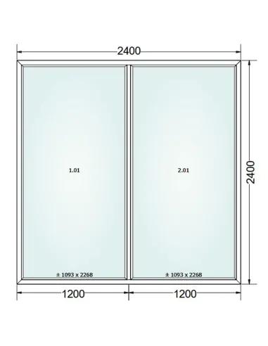 Okno PCV 240 x 240 cm FIX-FIX Dwuszybowe Gealan S 8000