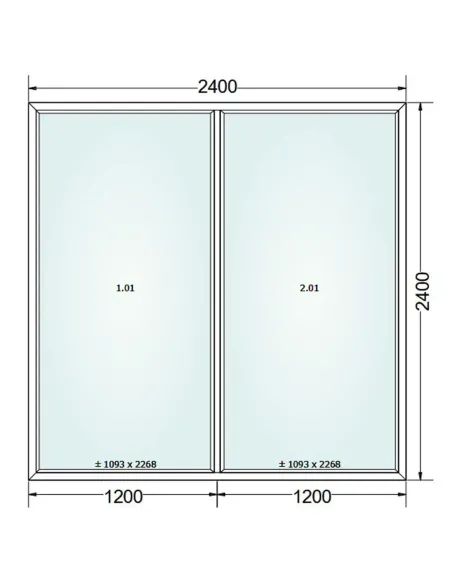 Okno PCV 240 x 240 cm FIX-FIX Dwuszybowe Gealan S 8000