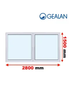 Okno PCV 280 x 150 cm Rozwierne-Rozwierno-Uchylne Dwuszybowe Gealan S 8000