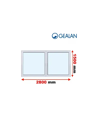 Okno PCV 280 x 150 cm Rozwierne-Rozwierno-Uchylne Dwuszybowe Gealan S 8000