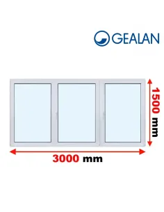 Okno PCV 300 x 150 cm Rozwierne-Rozwierno-Uchylne-Rozwierne Dwuszybowe Gealan S 8000