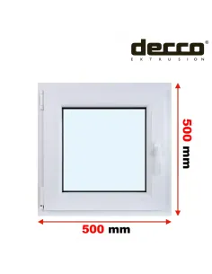 Okno PCV 50x50 cm Rozwierne Dwuszybowe Decco EkoSun 6