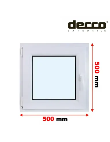 Okno PCV 50x50 cm Rozwierne Dwuszybowe Decco EkoSun 6