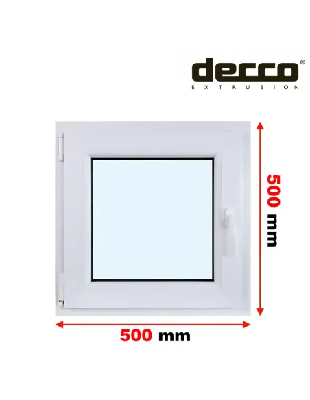 Okno PCV 50x50 cm Rozwierne Dwuszybowe Decco EkoSun 6