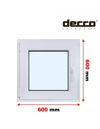 Okno PCV 60x60 cm Rozwierne Dwuszybowe Decco EkoSun 6