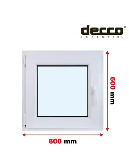 Okno PCV 60x60 cm Rozwierne Dwuszybowe Decco EkoSun 6