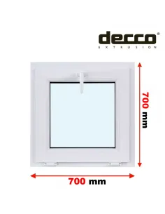 Okno PCV 70x70 cm Uchylne Dwuszybowe Decco EkoSun 6