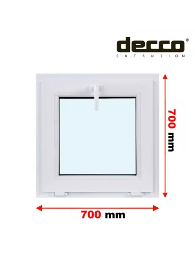 Okno PCV 70x70 cm Uchylne Dwuszybowe Decco EkoSun 6