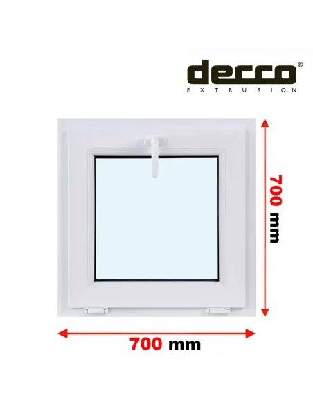 Okno PCV 70x70 cm Uchylne Dwuszybowe Decco EkoSun 6