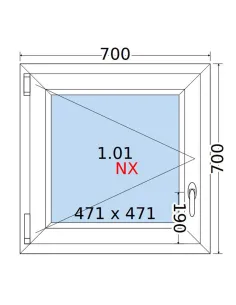 Okno PCV 70x70 cm Rozwierne Dwuszybowe Decco EkoSun 6 2