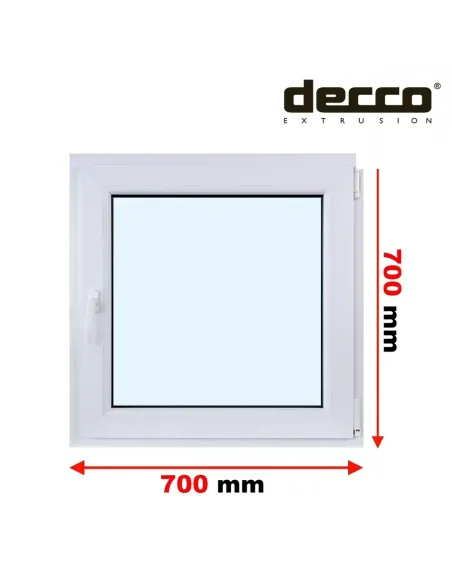 Okno PCV 70x70 cm Rozwierne Dwuszybowe Decco EkoSun 6