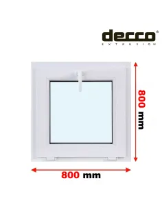 Okno PCV 80x80 cm Uchylne Dwuszybowe Decco EkoSun 6
