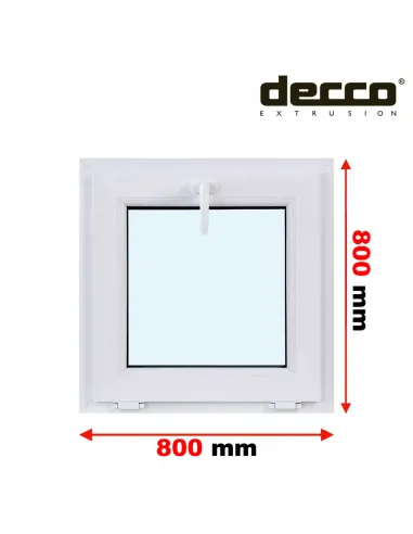 Okno PCV 80x80 cm Uchylne Dwuszybowe Decco EkoSun 6