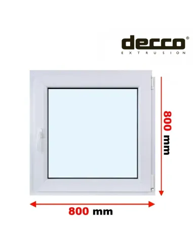 Okno PCV 80x80 cm Rozwierne Dwuszybowe Decco EkoSun 6