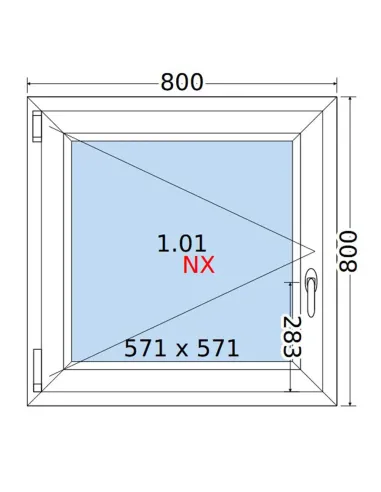 Okno PCV 80x80 cm Rozwierne Dwuszybowe Decco EkoSun 6