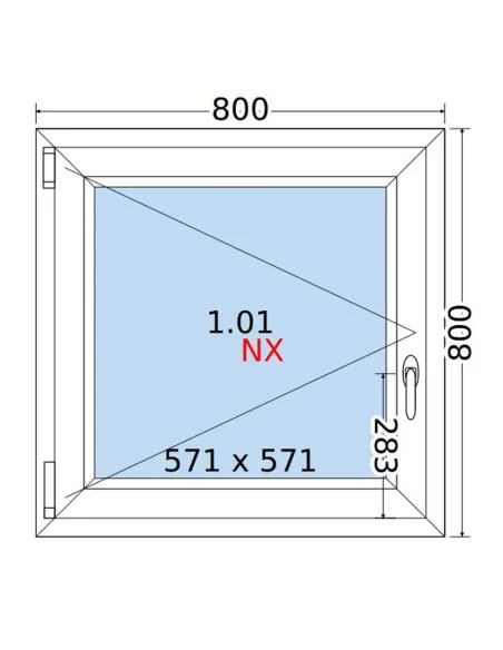 Okno PCV 80x80 cm Rozwierne Dwuszybowe Decco EkoSun 6