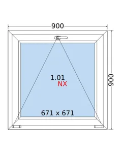 Okno PCV 90x90 cm Uchylne Dwuszybowe Decco EkoSun 6 2