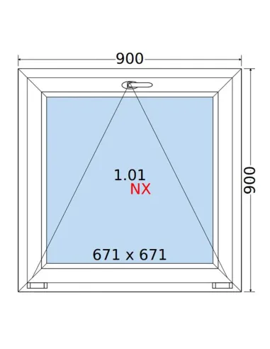 Okno PCV 90x90 cm Uchylne Dwuszybowe Decco EkoSun 6