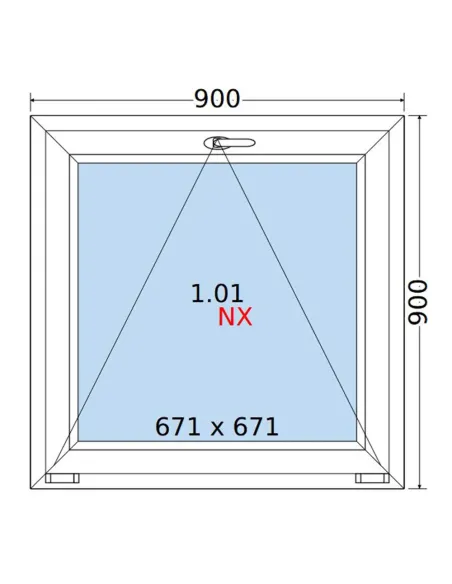 Okno PCV 90x90 cm Uchylne Dwuszybowe Decco EkoSun 6
