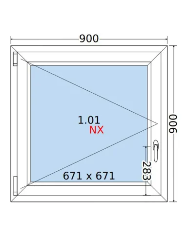 Okno PCV 90x90 cm Rozwierne Dwuszybowe Decco EkoSun 6