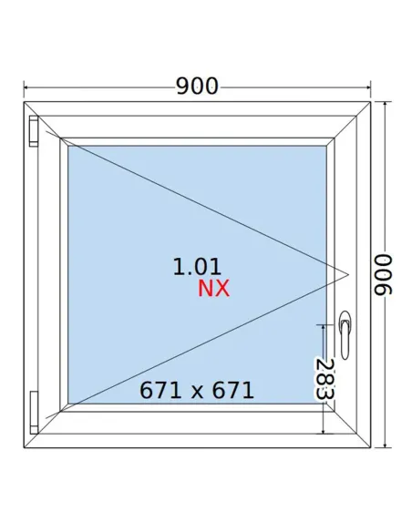 Okno PCV 90x90 cm Rozwierne Dwuszybowe Decco EkoSun 6