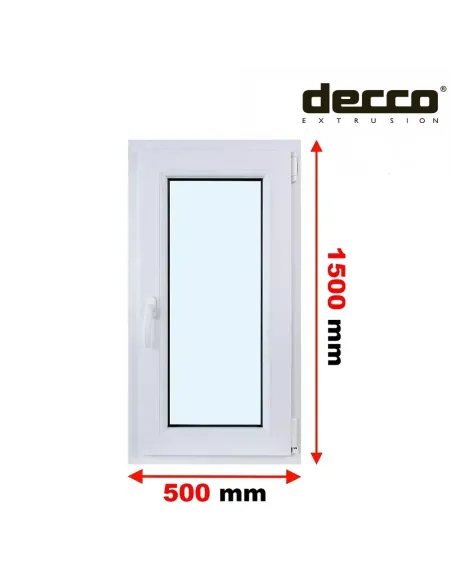 Okno PCV 50x150 cm Rozwierne Dwuszybowe Decco EkoSun 6