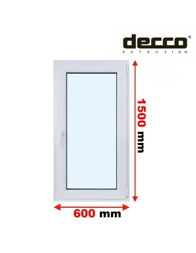 Okno PCV 60x150 cm Rozwierne Dwuszybowe Decco EkoSun 6
