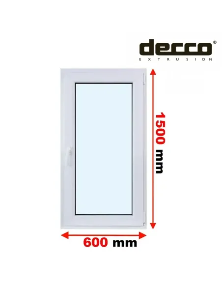 Okno PCV 60x150 cm Rozwierne Dwuszybowe Decco EkoSun 6
