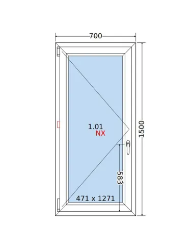 Okno PCV 70x150 cm Rozwierne Dwuszybowe Decco EkoSun 6