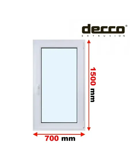 Okno PCV 70x150 cm Rozwierne Dwuszybowe Decco EkoSun 6