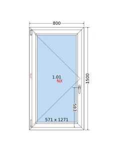 Okno PCV 80x150 cm Rozwierne Dwuszybowe Decco EkoSun 6 2