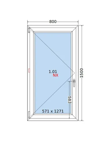 Okno PCV 80x150 cm Rozwierne Dwuszybowe Decco EkoSun 6