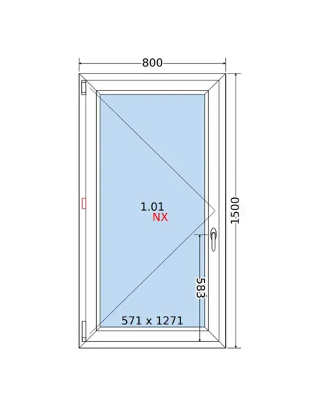 Okno PCV 80x150 cm Rozwierne Dwuszybowe Decco EkoSun 6