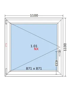 Okno PCV 110x110 cm Rozwierne Dwuszybowe Decco EkoSun 6 2