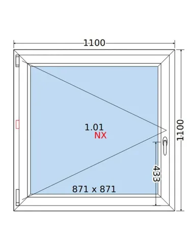 Okno PCV 110x110 cm Rozwierne Dwuszybowe Decco EkoSun 6